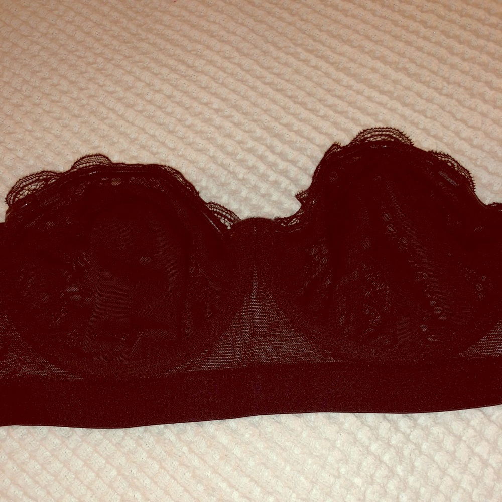 LIVELY Unlined Strapless Bra Black Lace 32DD